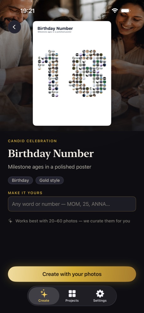 Template detail with live preview